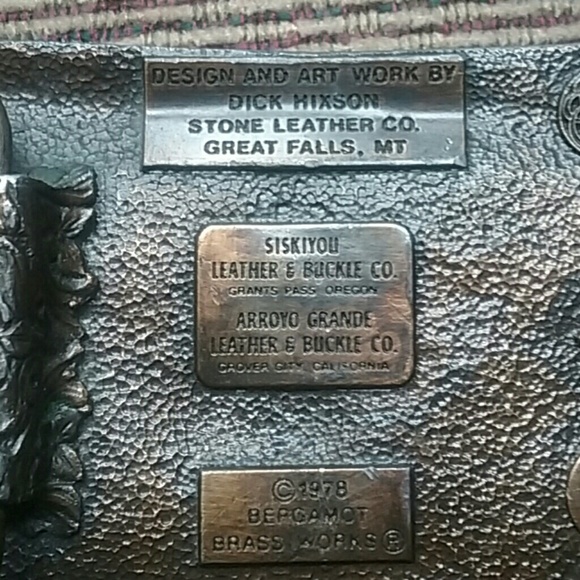 Hand tooled leather belt mens - Picture 4 of 6